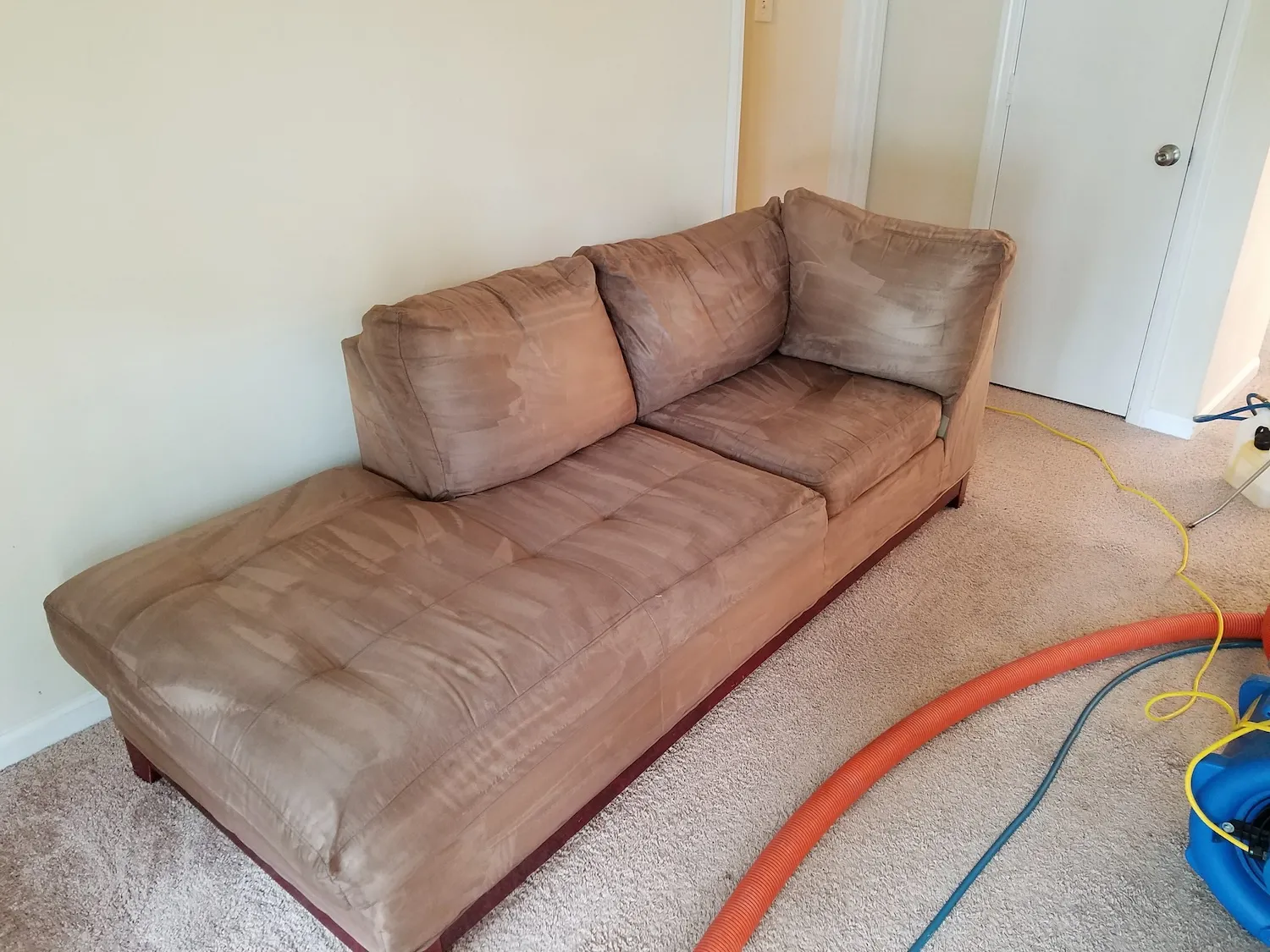 After upholstery cleaning - clean furniture